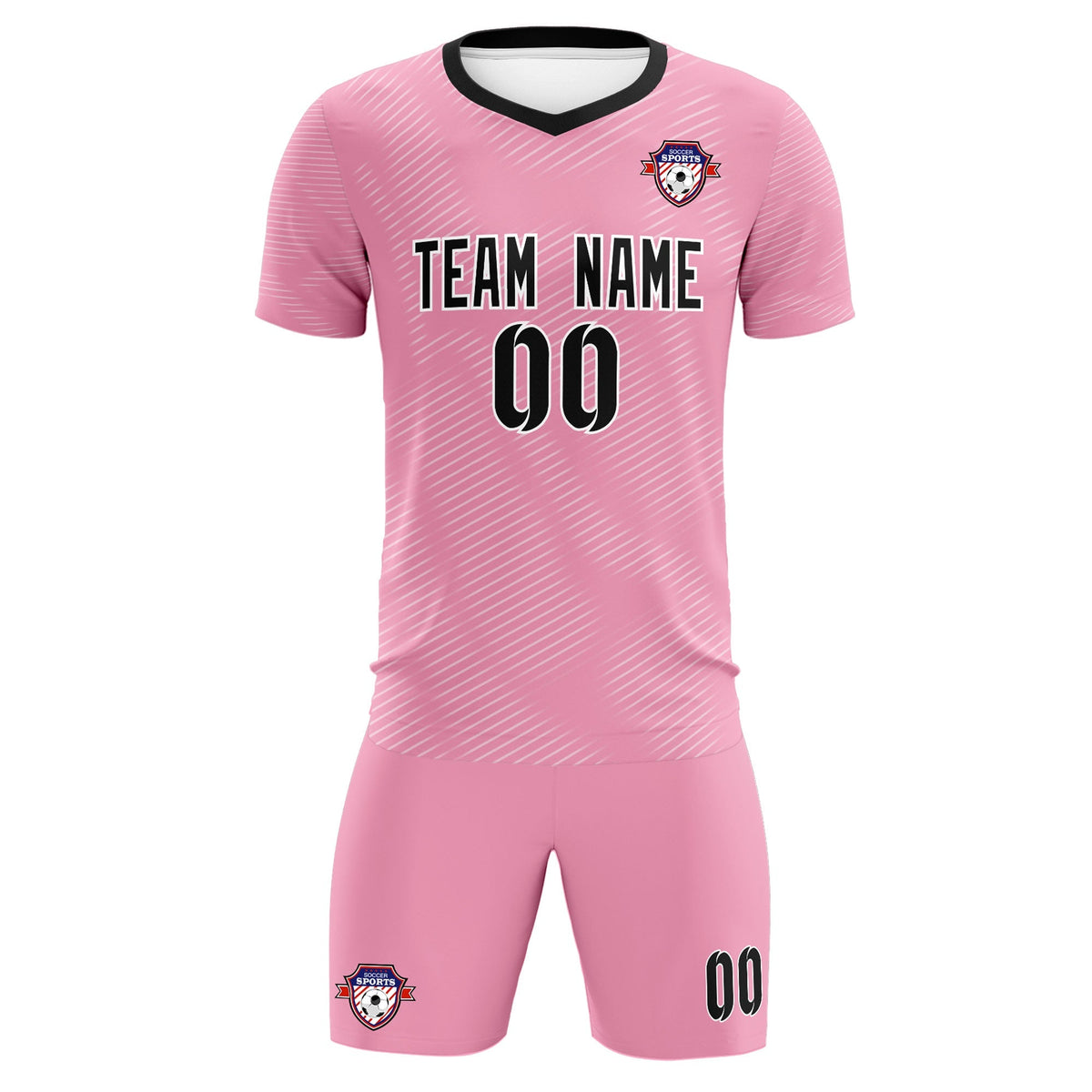 Custom Light Pink White Training Uniform For Men Football Sets Jersey