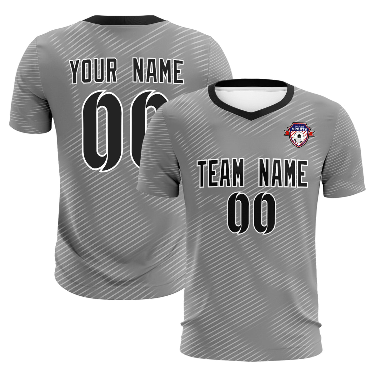 Custom Dark Gray White Training Uniform For Men Soccer Sets Jersey