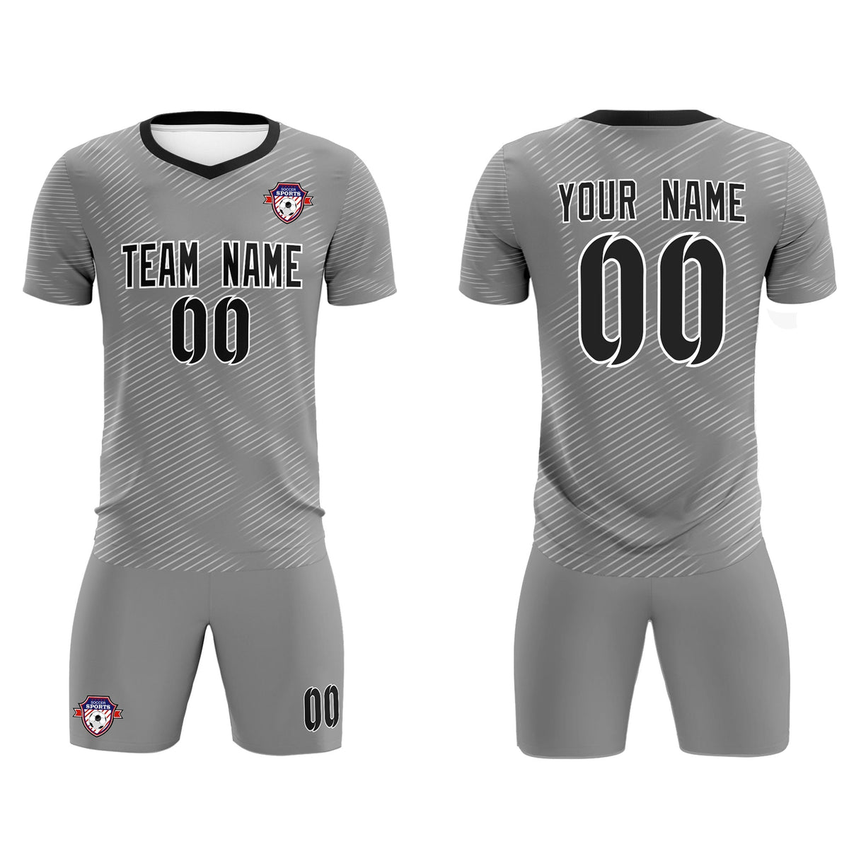 Custom Dark Gray White Training Uniform For Men Football Sets Jersey