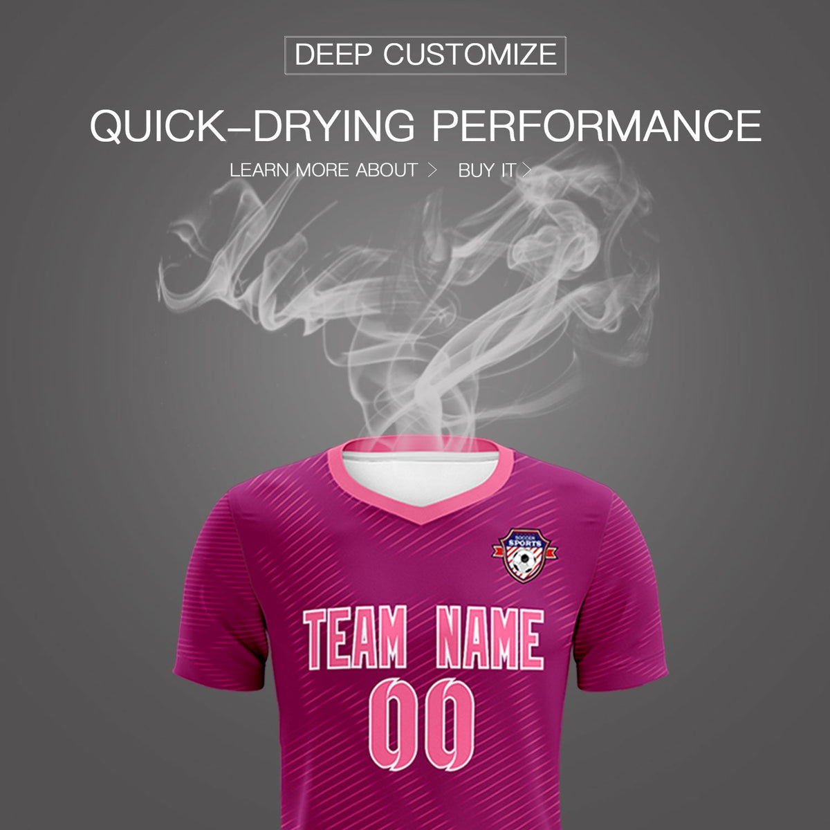Custom Rose Red Pink Training Uniform For Men Soccer Sets Jersey