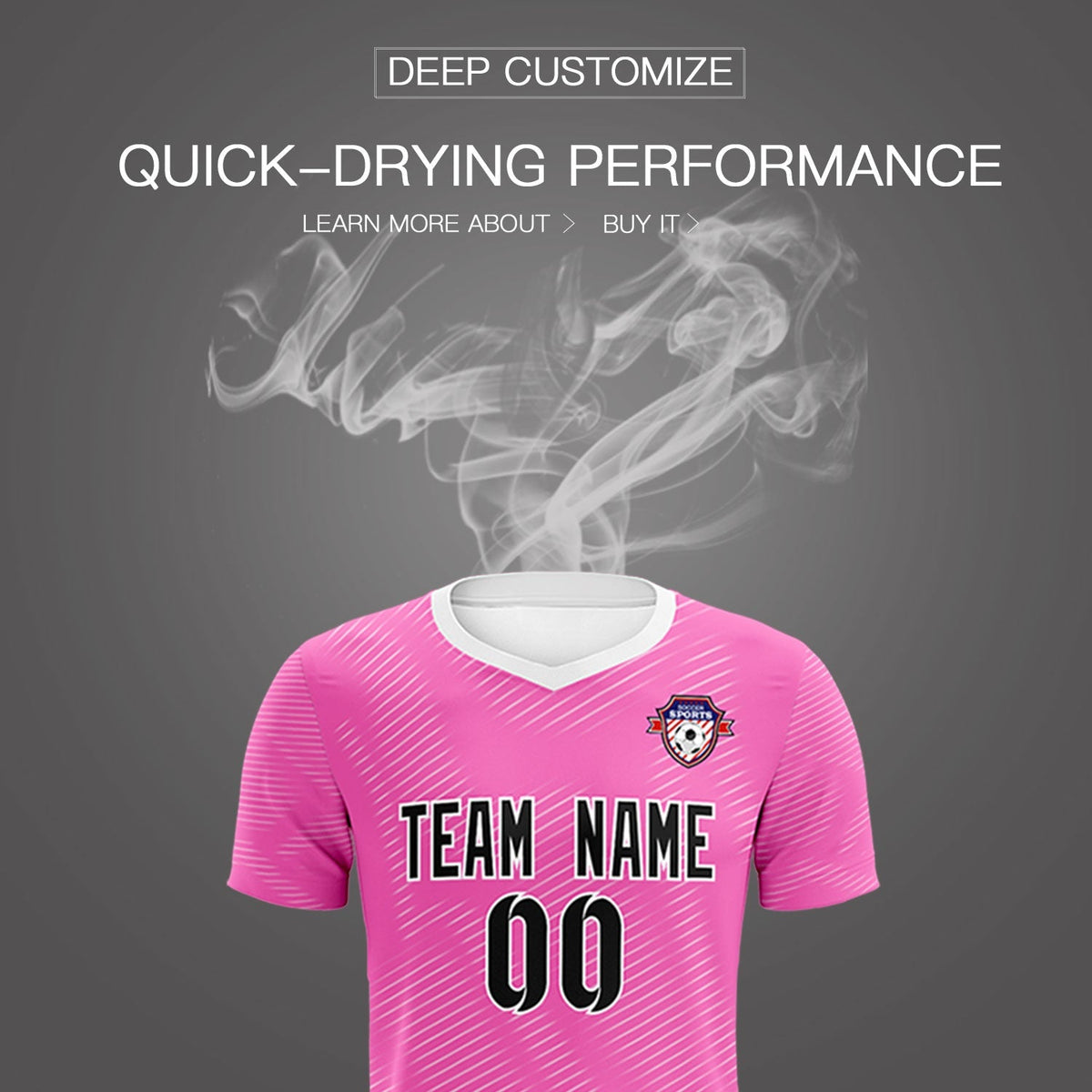 Custom Pink White Training Uniform For Men Soccer Sets Jersey
