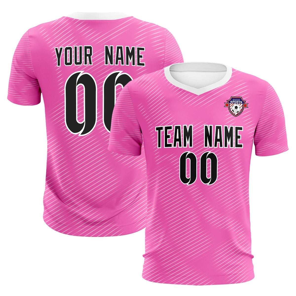 Custom Pink White Training Uniform For Men Soccer Sets Jersey