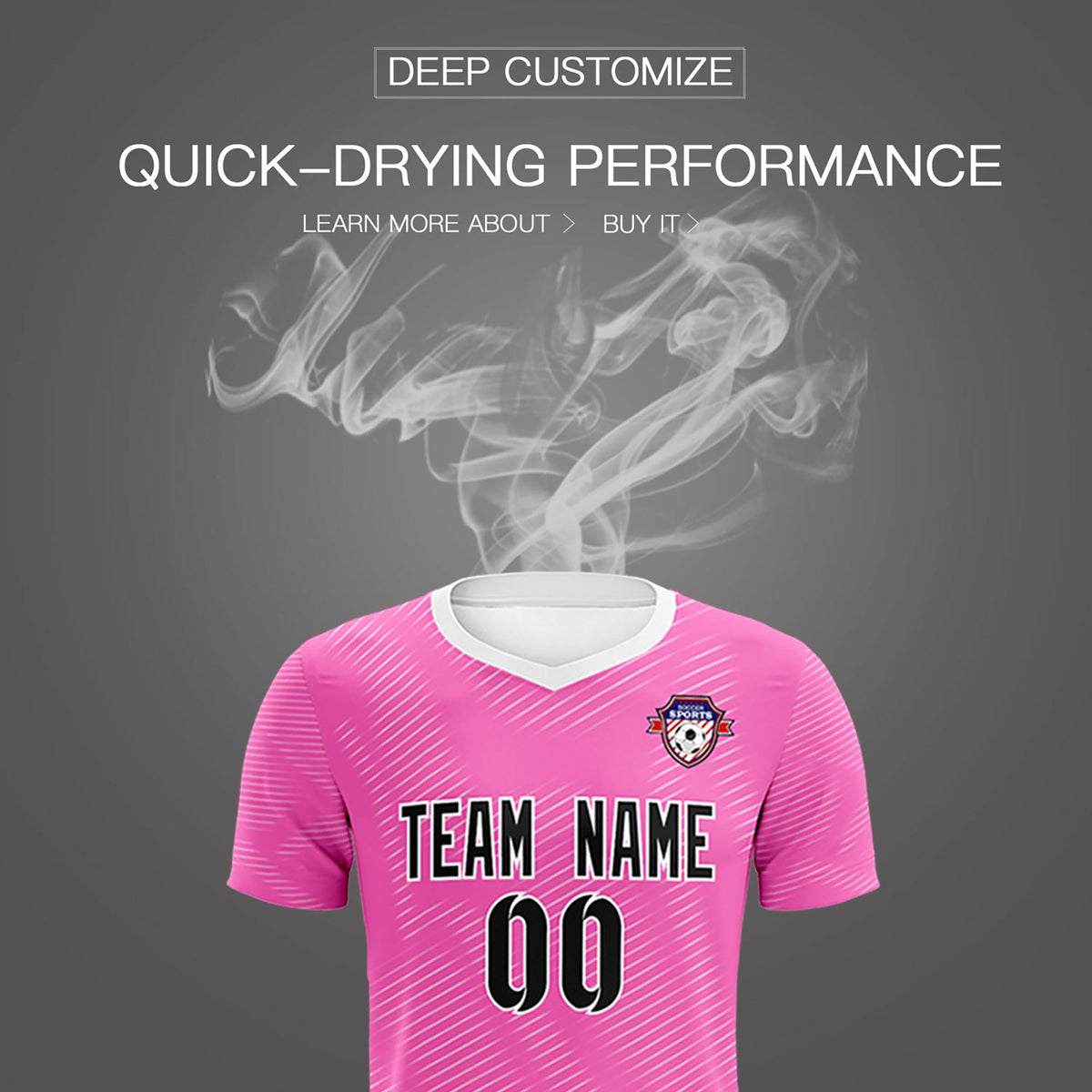 Custom Pink White Training Uniform For Men Soccer Sets Jersey
