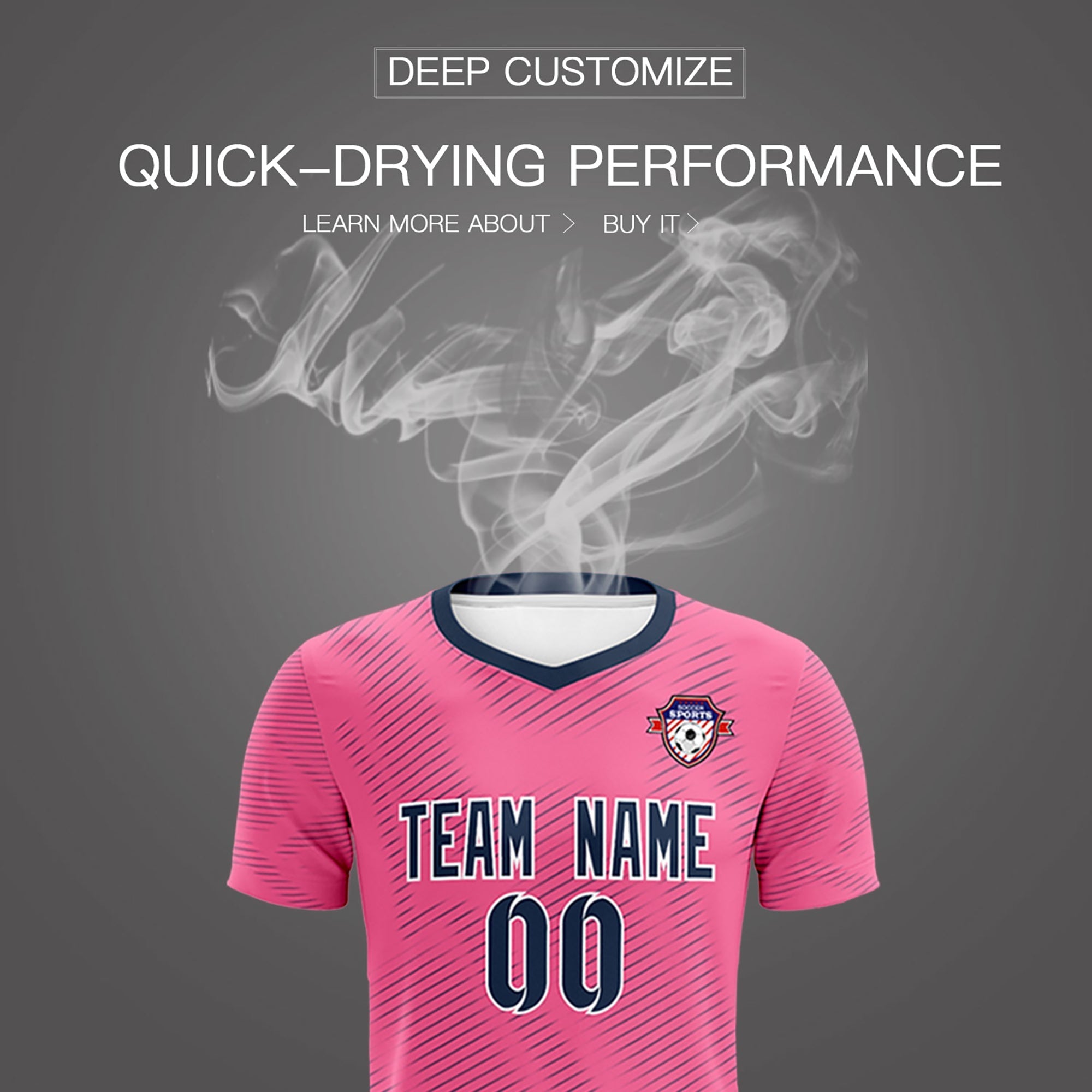 Custom Pink Navy Training Uniform For Men Soccer Sets Jersey