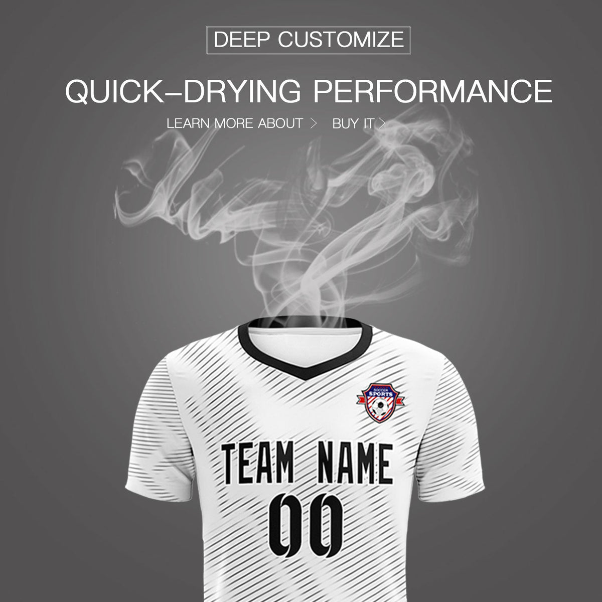 Custom White Black Training Uniform For Men Soccer Sets Jersey