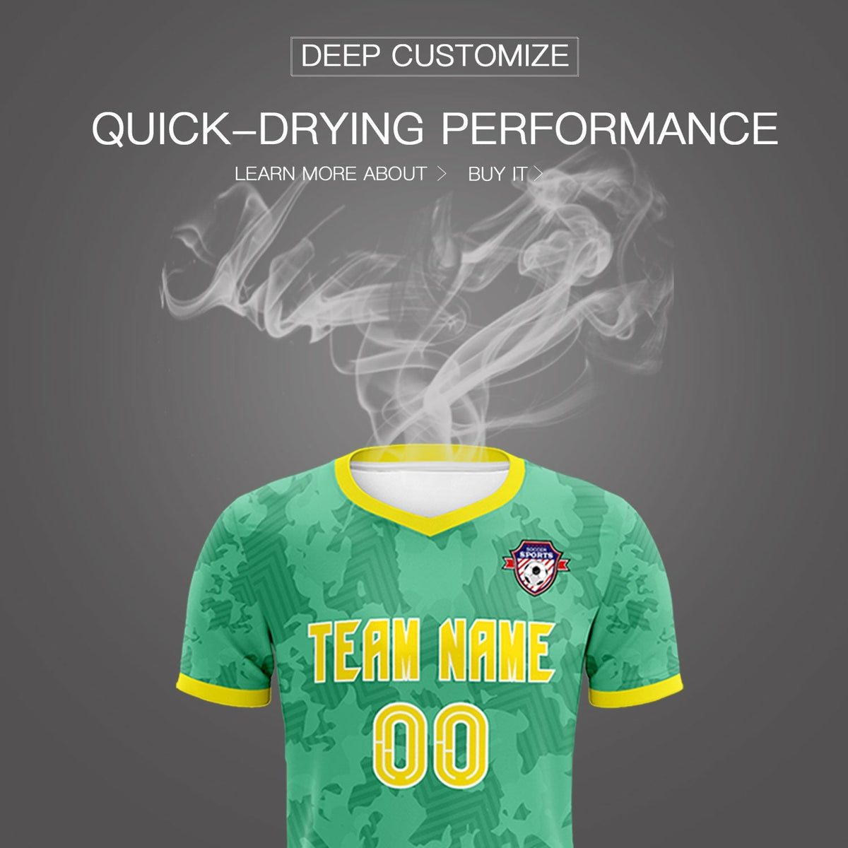 Custom Green Camo sports Football Kit Jersey