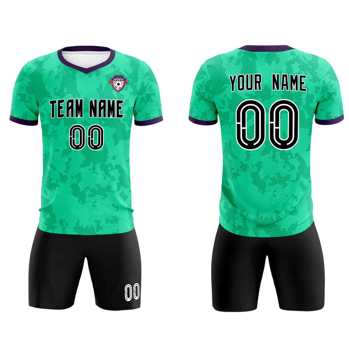 Custom Neon Green Camo sports Soccer Tops/Sets Jersey