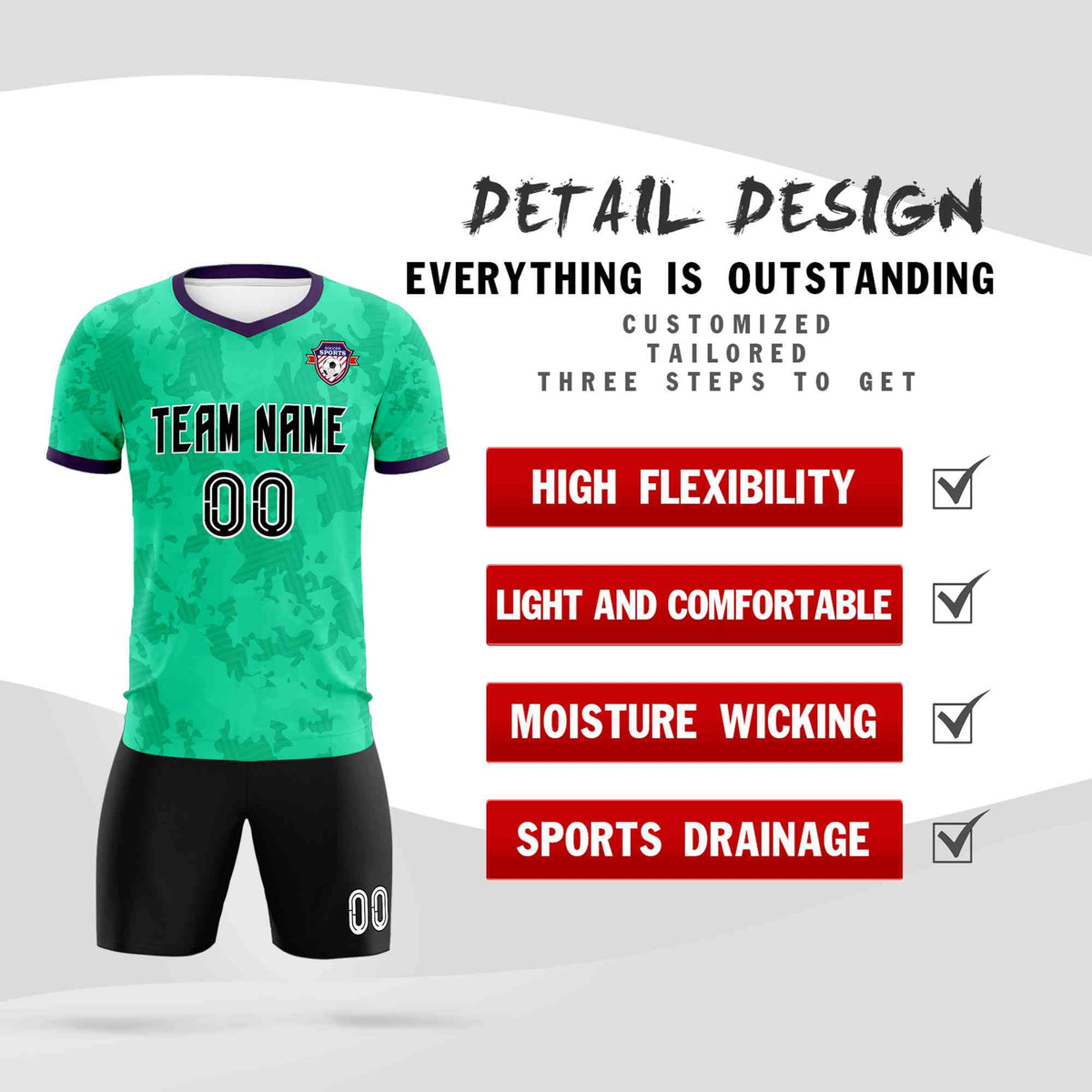 Custom Neon Green Camo sports Soccer Tops/Sets Jersey