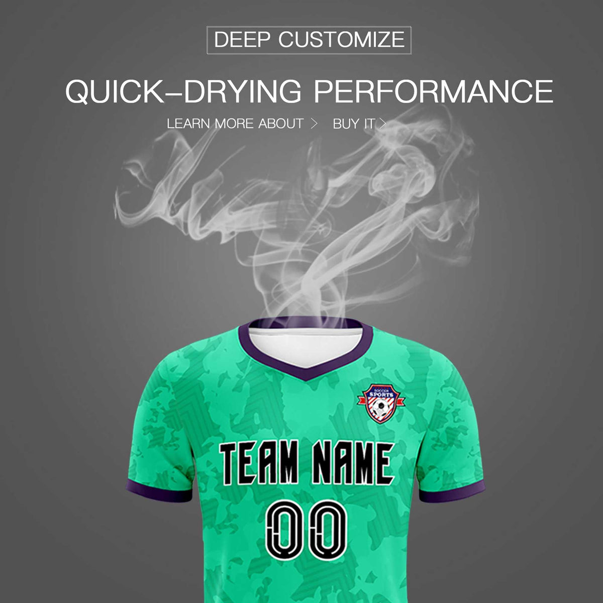 Custom Neon Green Camo sports Soccer Tops/Sets Jersey