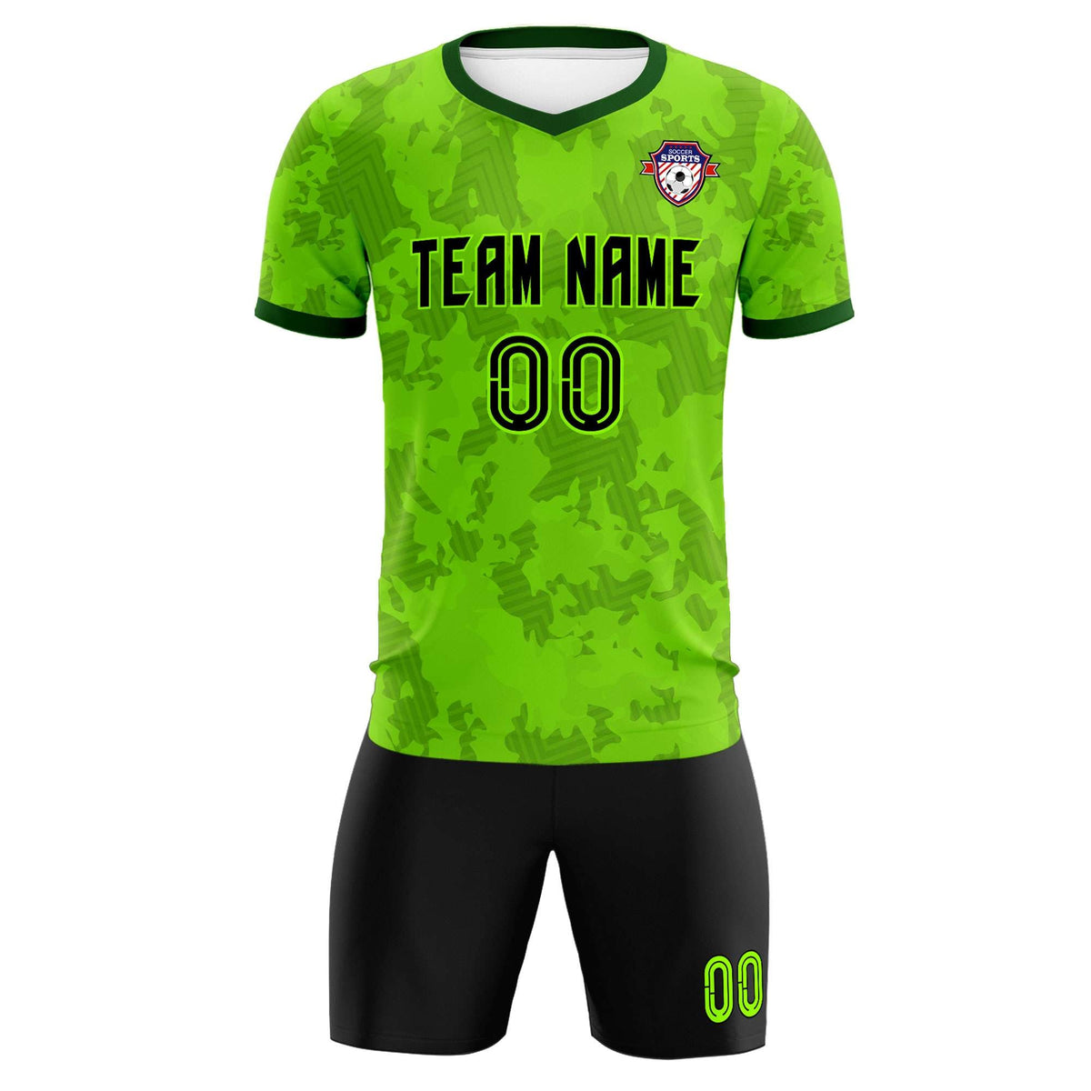 Custom Green Camo sports Football Kit Jersey
