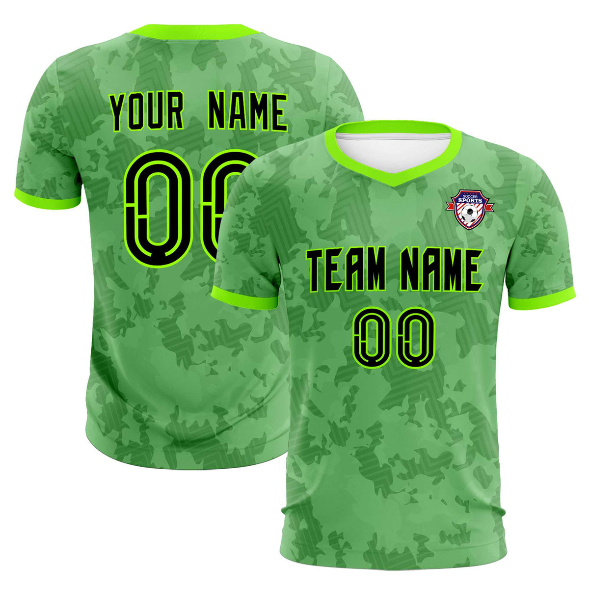 Custom Green Camo sports Football Kit Jersey