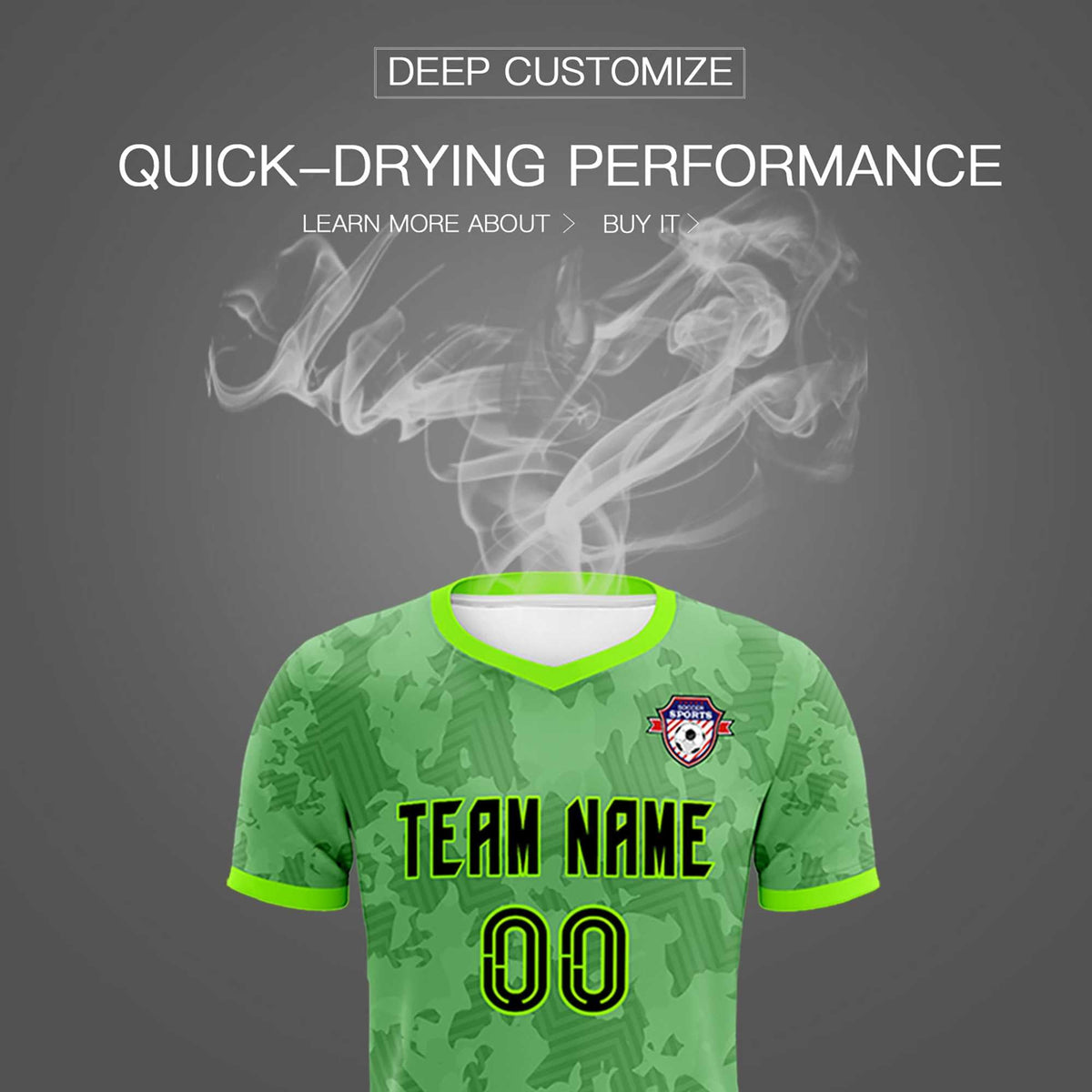 Custom Green Camo sports Football Kit Jersey