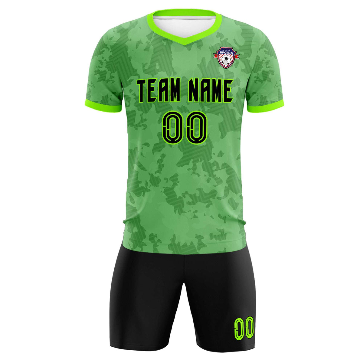 Custom Green Camo sports Football Kit Jersey