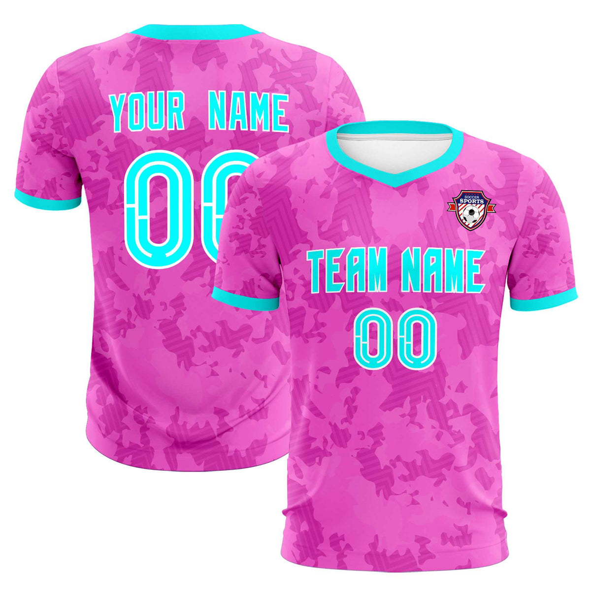 Custom Pink Camo sports Football Kit Jersey