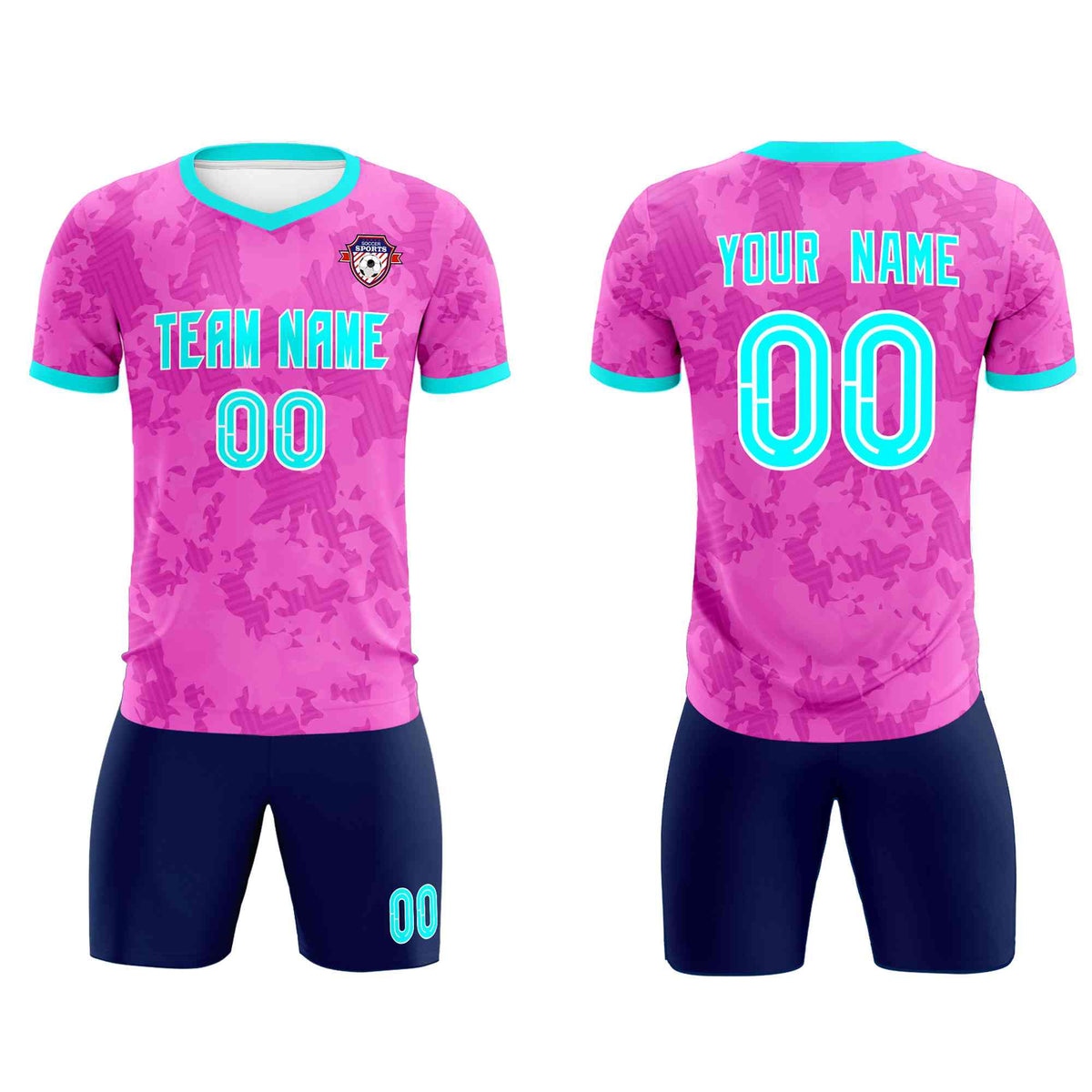 Custom Pink Camo sports Football Kit Jersey