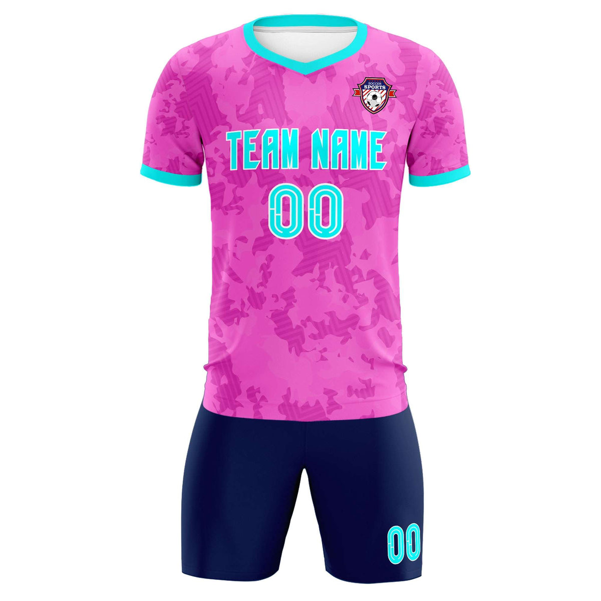 Custom Pink Camo sports Football Kit Jersey
