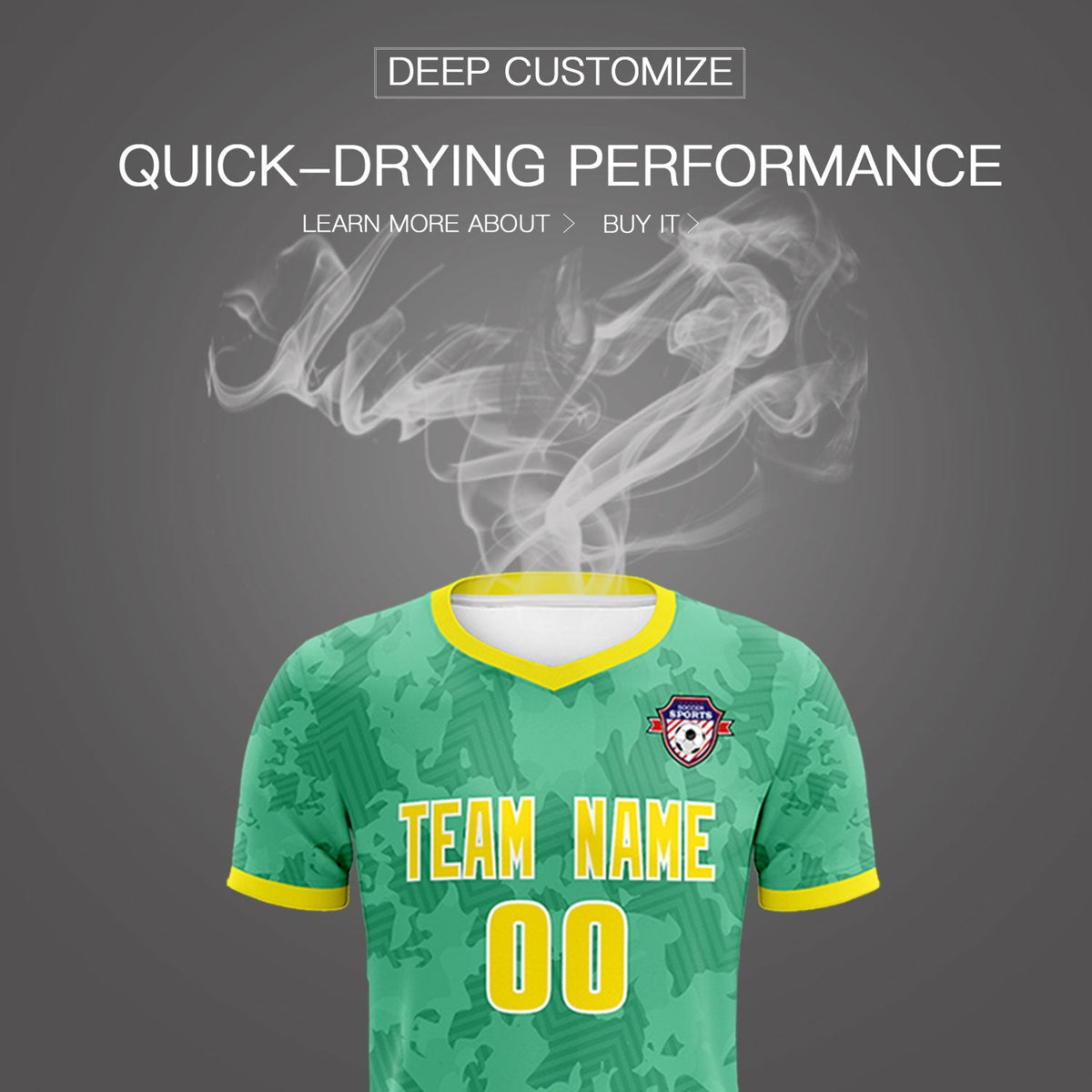 Custom Green Camo sports Football Kit Jersey