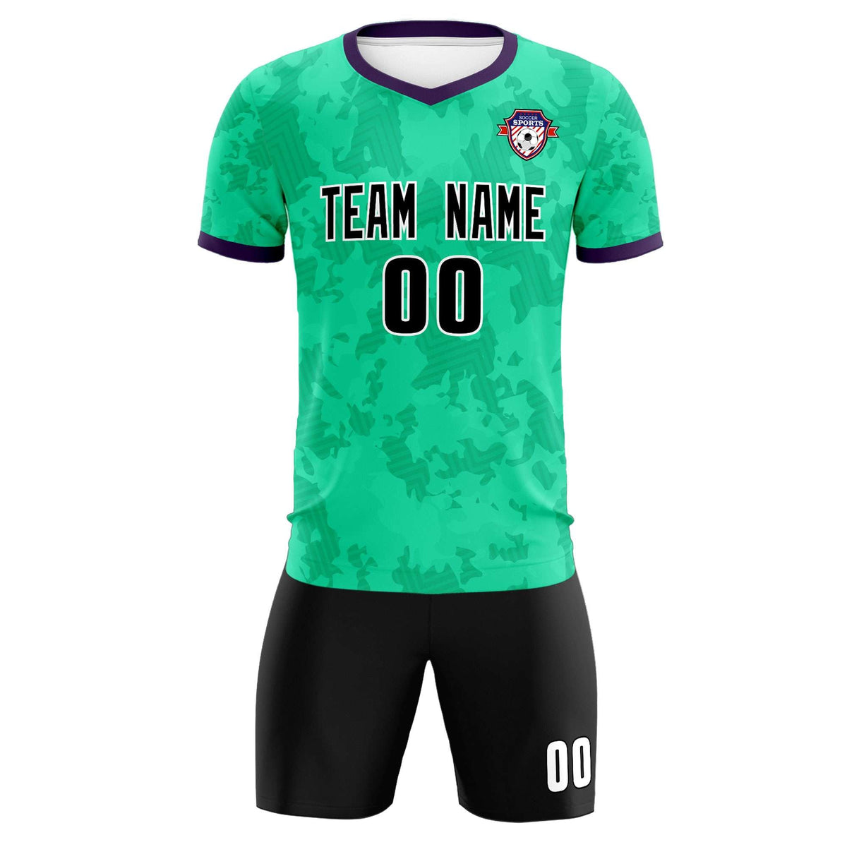 Custom Neon Green Camo sports Soccer Tops/Sets Jersey