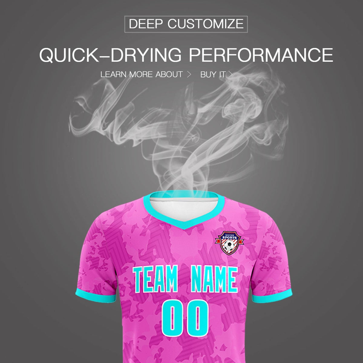 Custom Pink Camo sports Football Kit Jersey