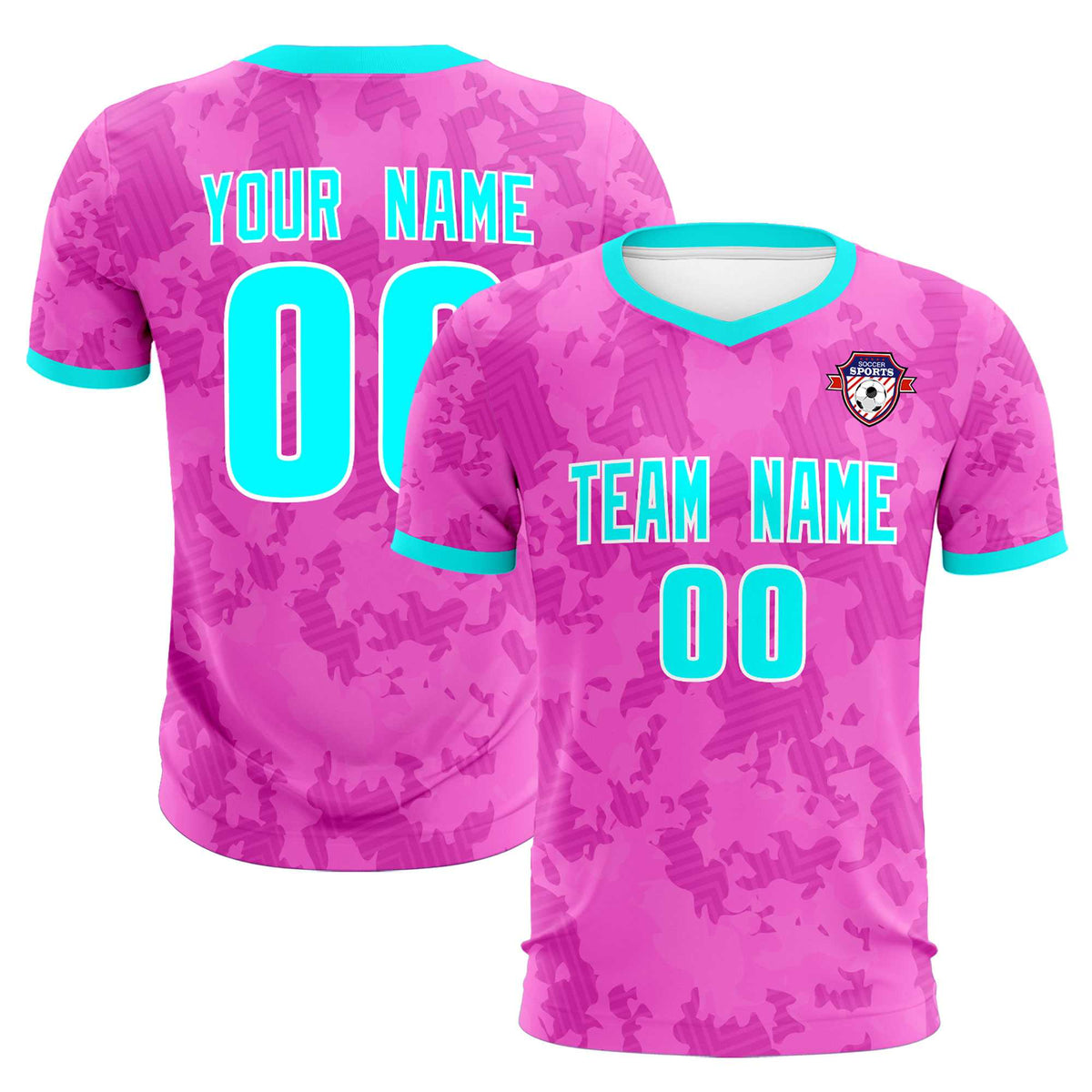 Custom Pink Camo sports Football Kit Jersey