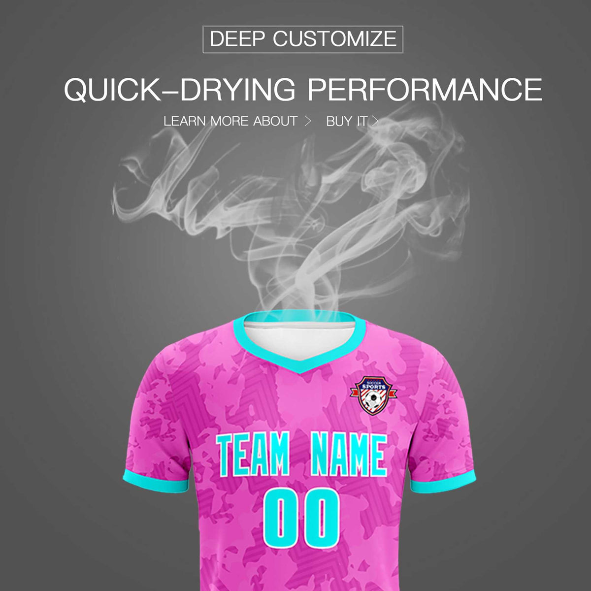 Custom Pink Camo sports Football Kit Jersey
