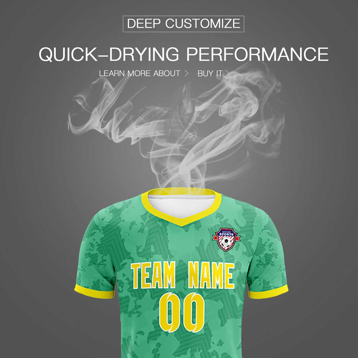 Custom Green Camo sports Football Kit Jersey