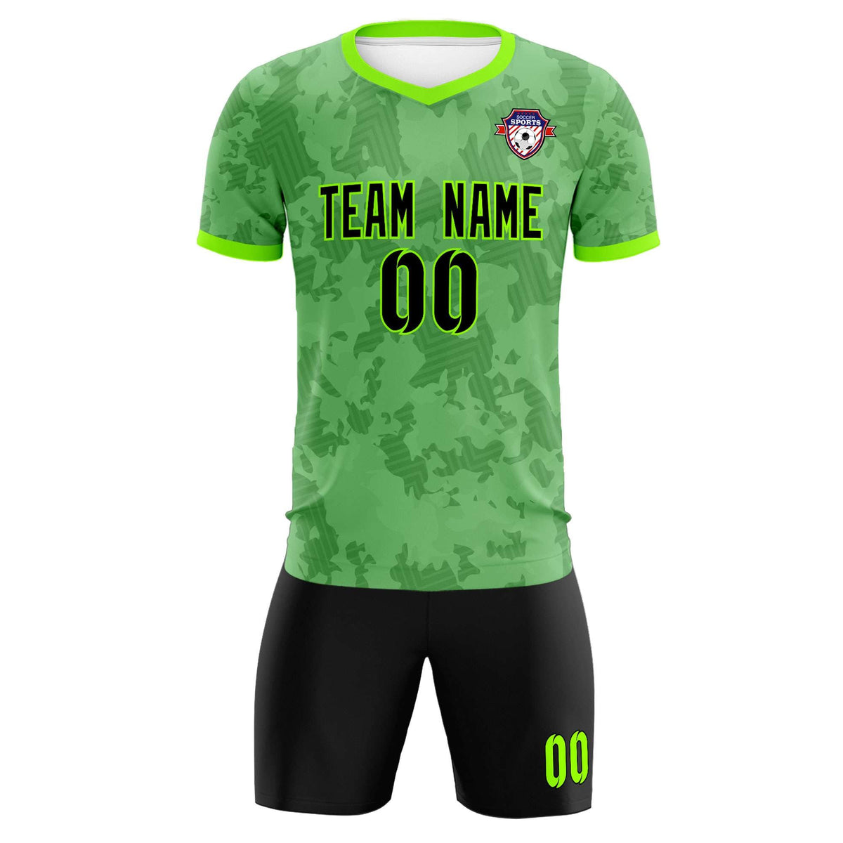 Custom Green Camo sports Football Kit Jersey