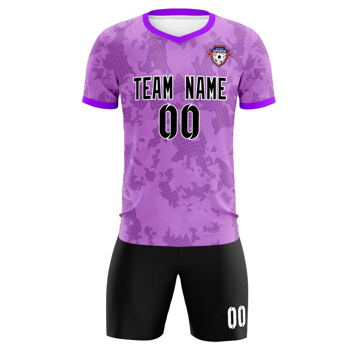 Custom Light Purple Camo sports Soccer Tops/Sets Jersey