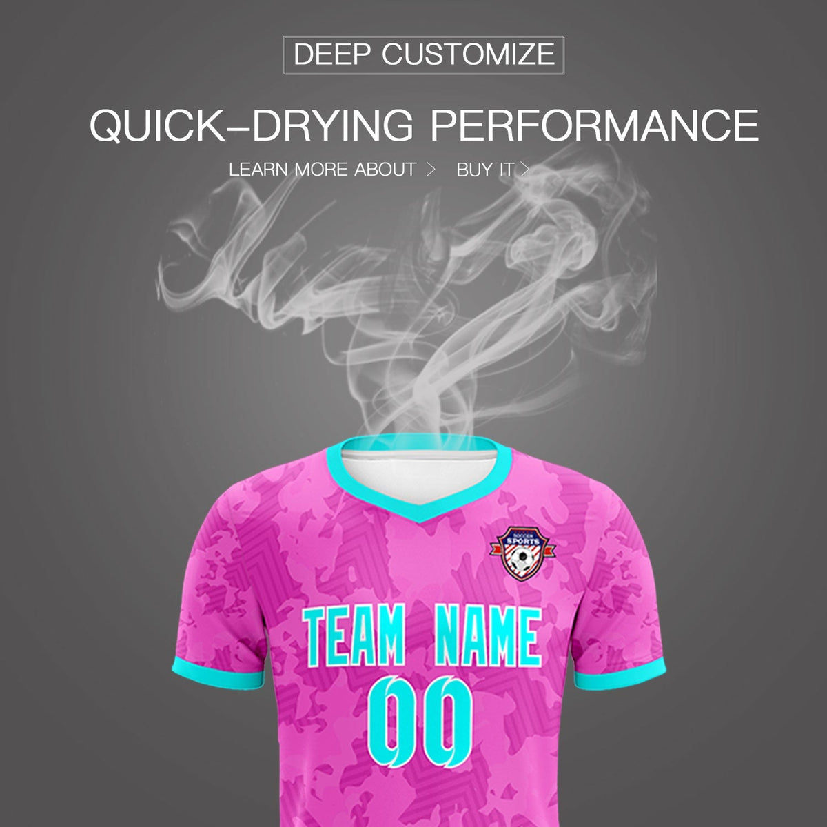 Custom Pink Camo sports Football Kit Jersey