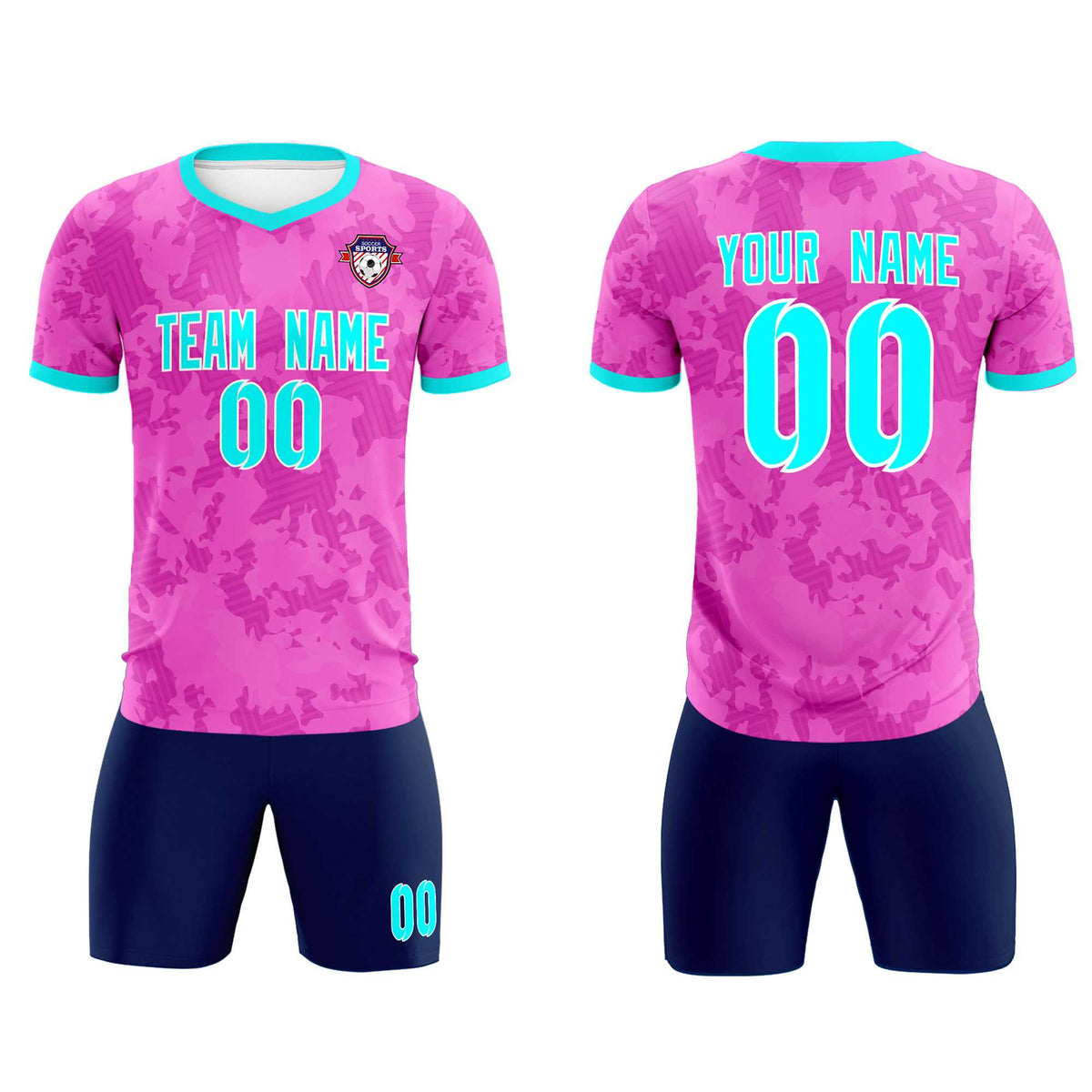 Custom Pink Camo sports Soccer Tops/Sets Jersey