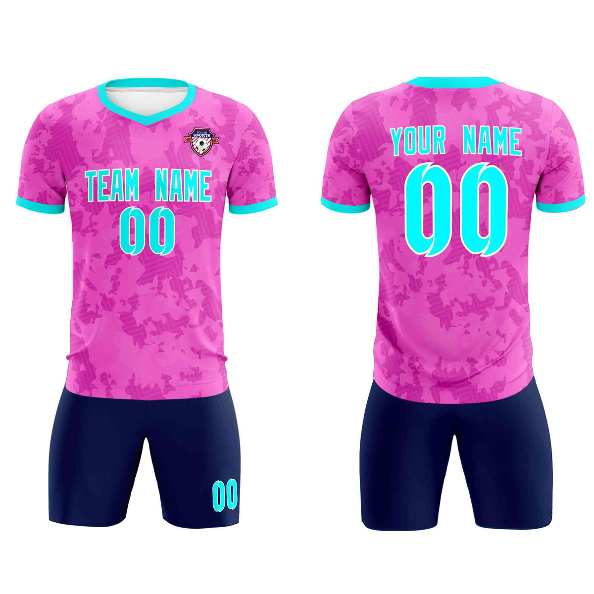 Custom Pink Camo sports Football Kit Jersey