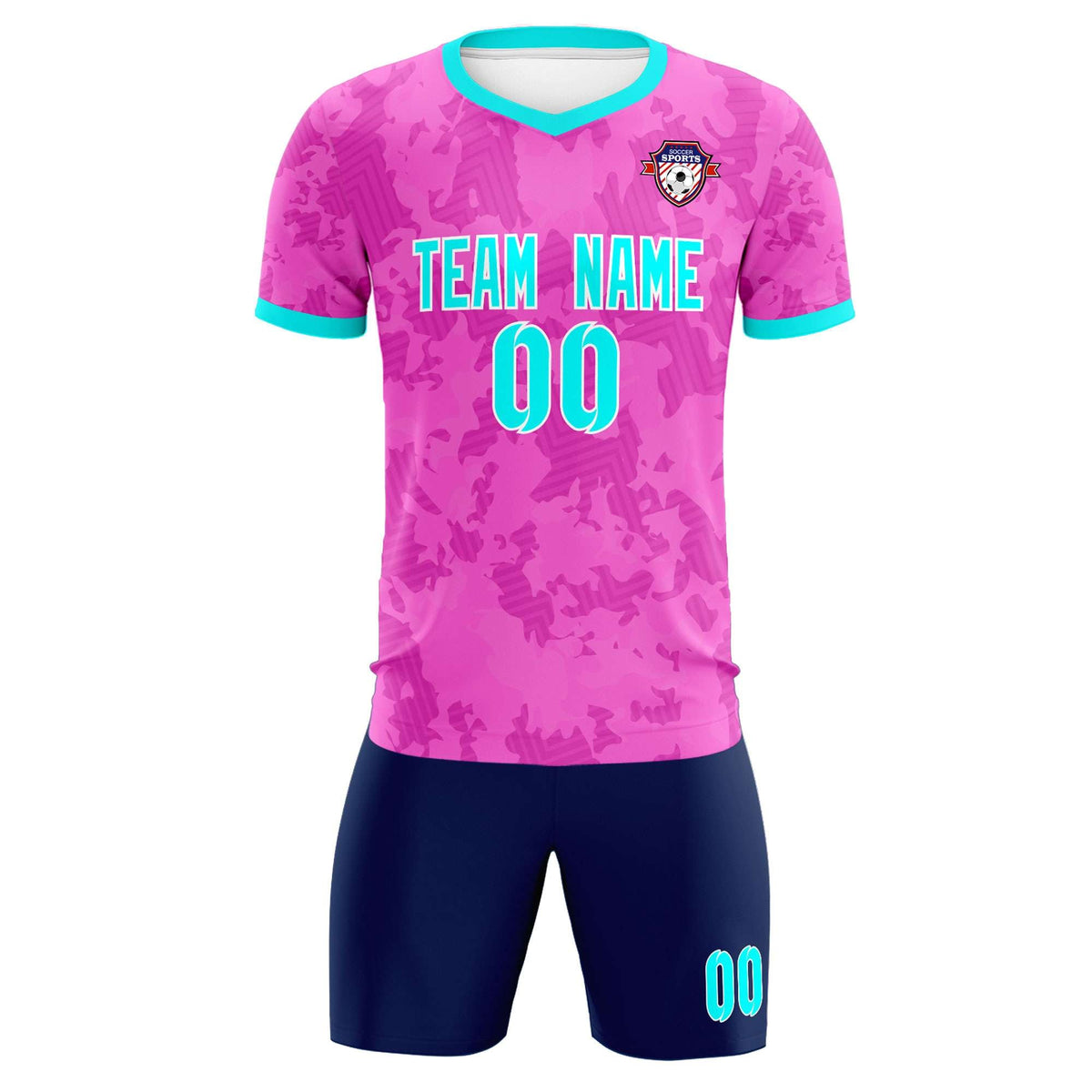 Custom Pink Camo sports Football Kit Jersey