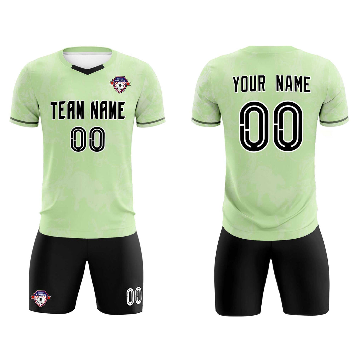 Custom Green Classic Graffiti Pattern Sportswear Football Kit Jersey