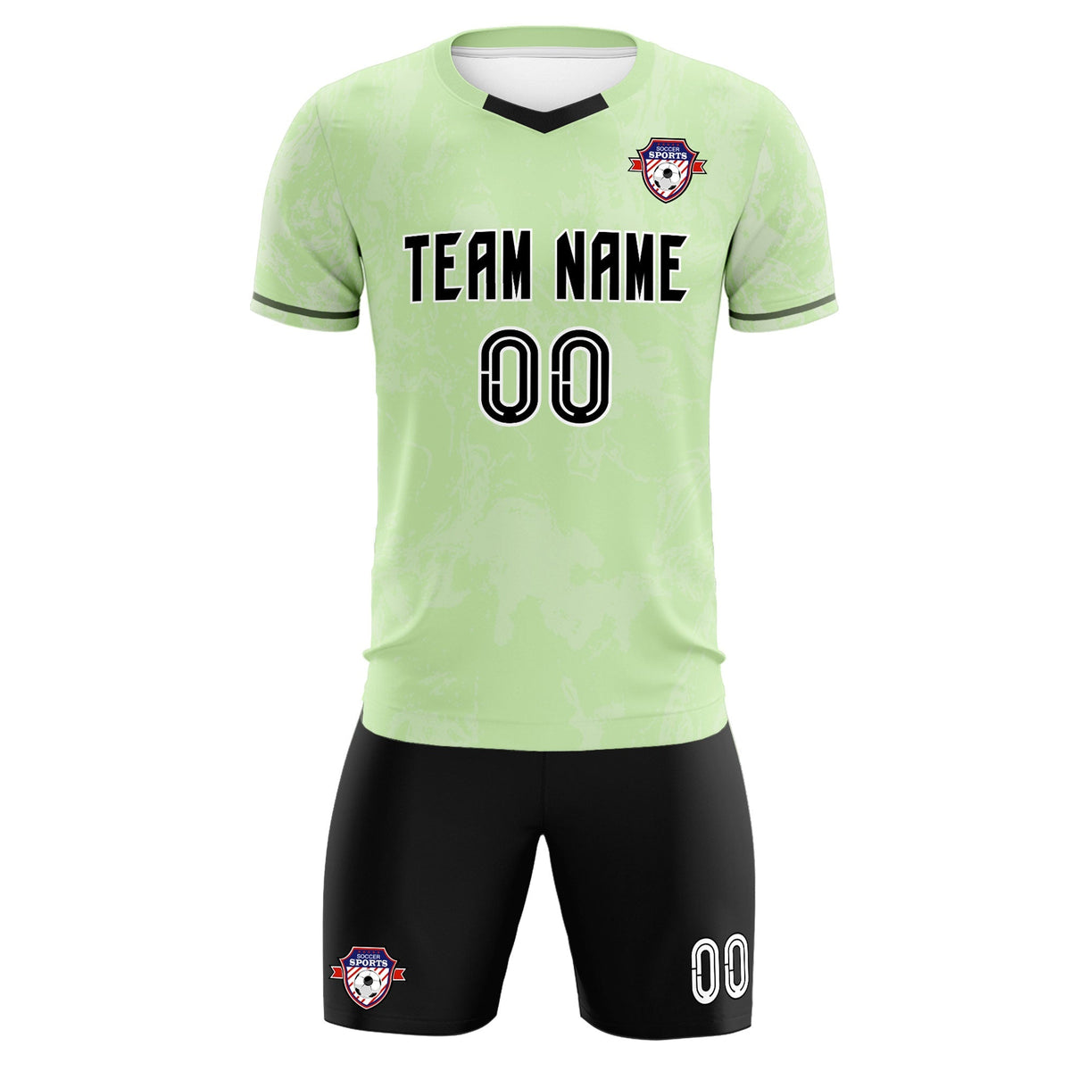 Custom Green Classic Graffiti Pattern Sportswear Football Kit Jersey