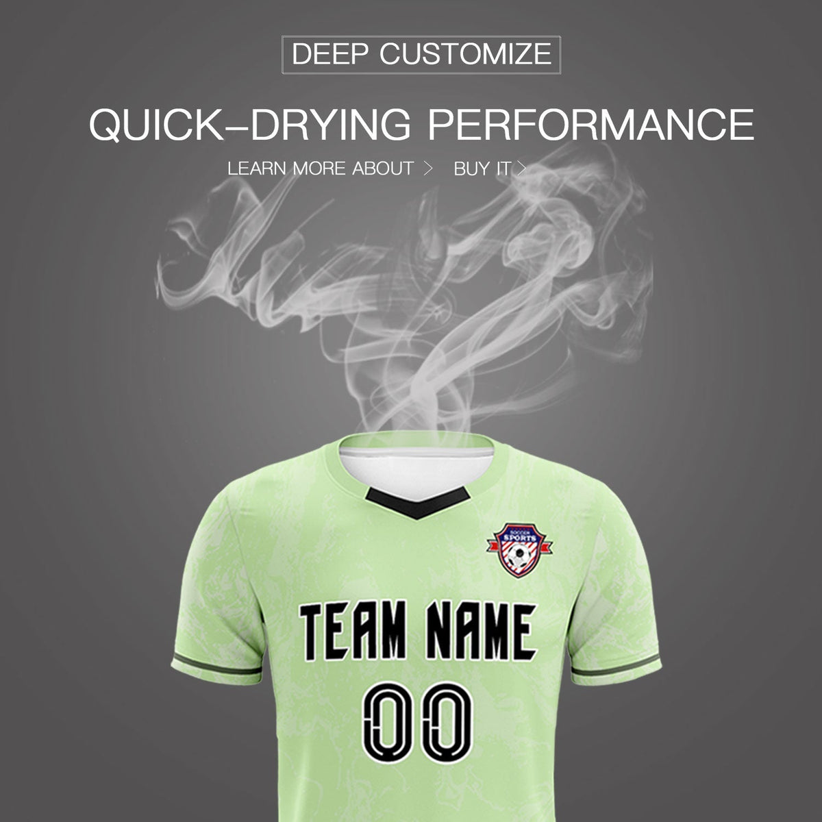 Custom Green Classic Graffiti Pattern Sportswear Football Kit Jersey