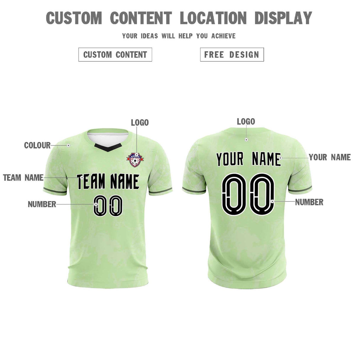 Custom Green Classic Graffiti Pattern Sportswear Football Kit Jersey