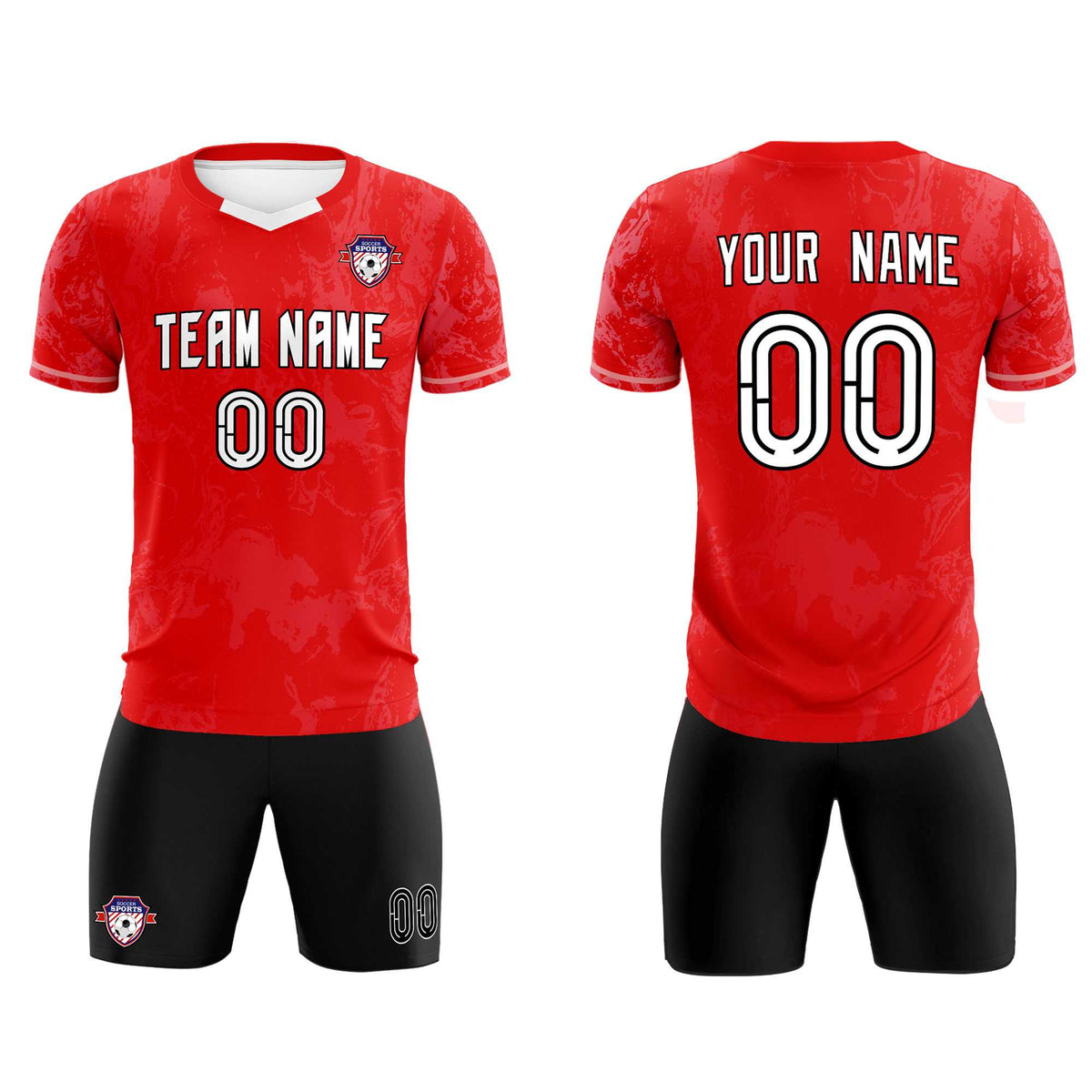 Custom Red Classic Graffiti Pattern Sportswear Soccer Tops/Sets Jersey