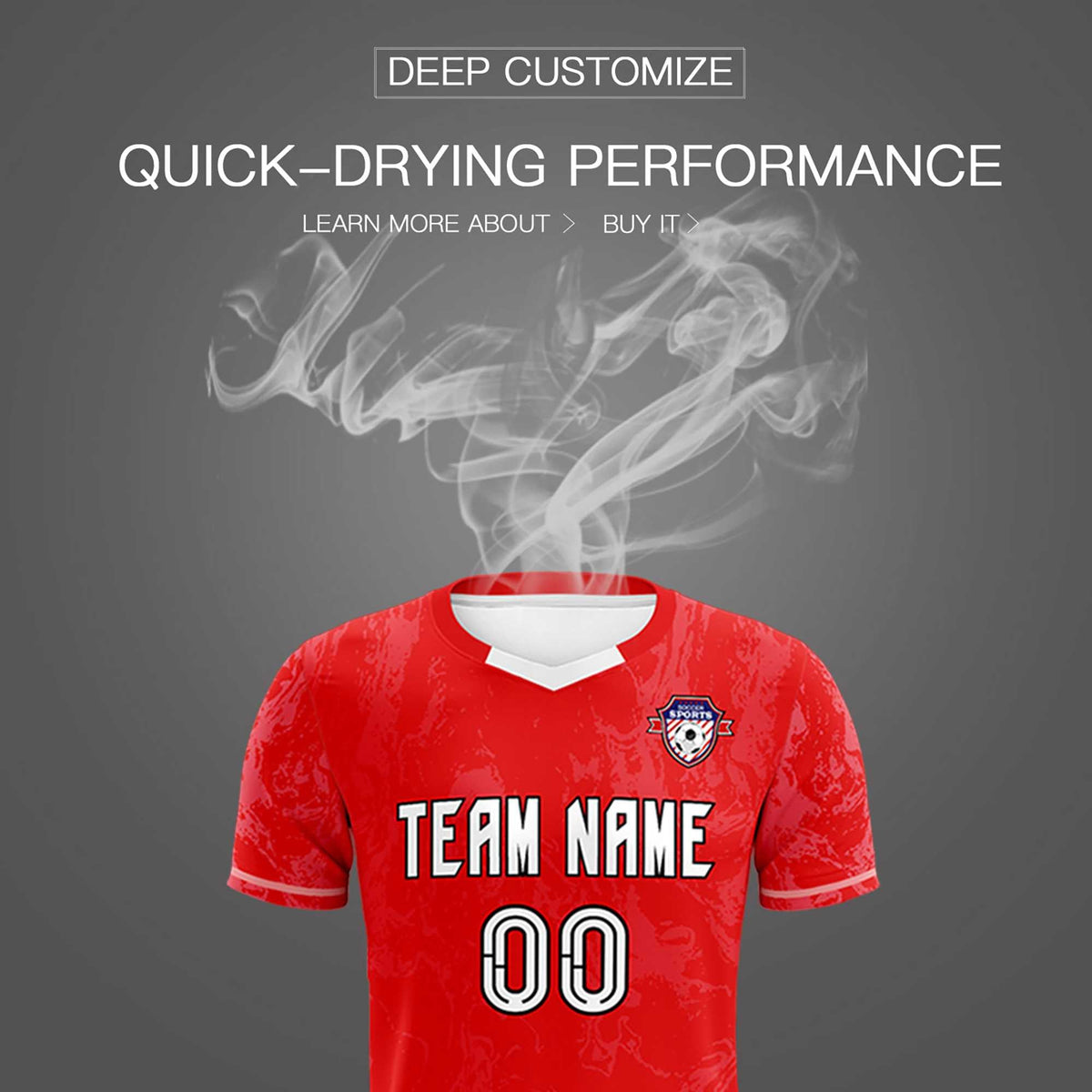 Custom Red Classic Graffiti Pattern Sportswear Soccer Tops/Sets Jersey