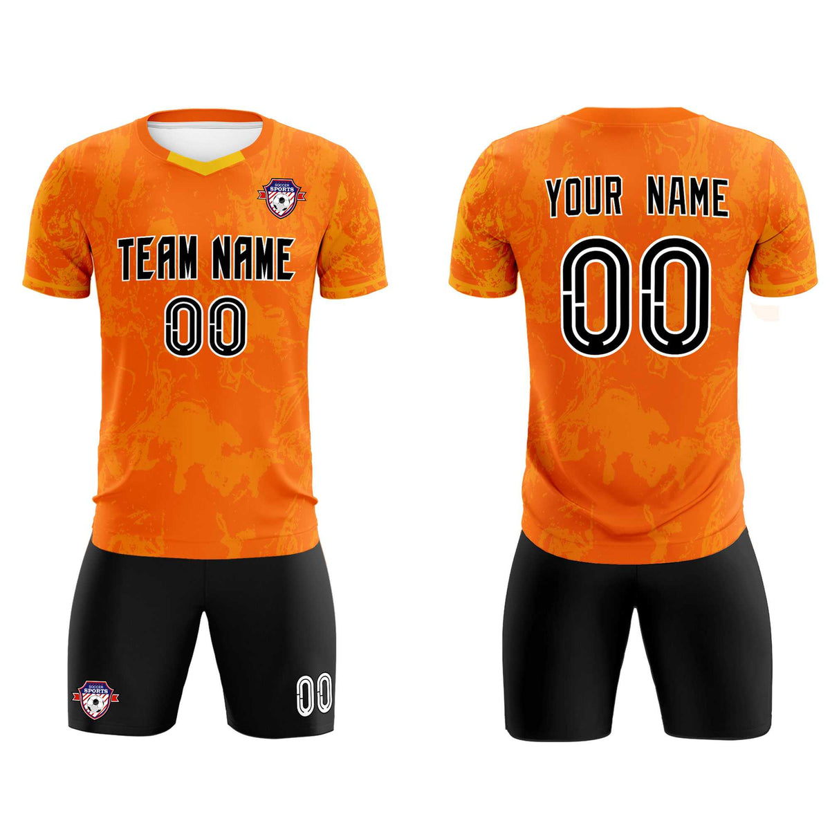 Custom Orange Classic Graffiti Pattern Sportswear Football Kit Jersey