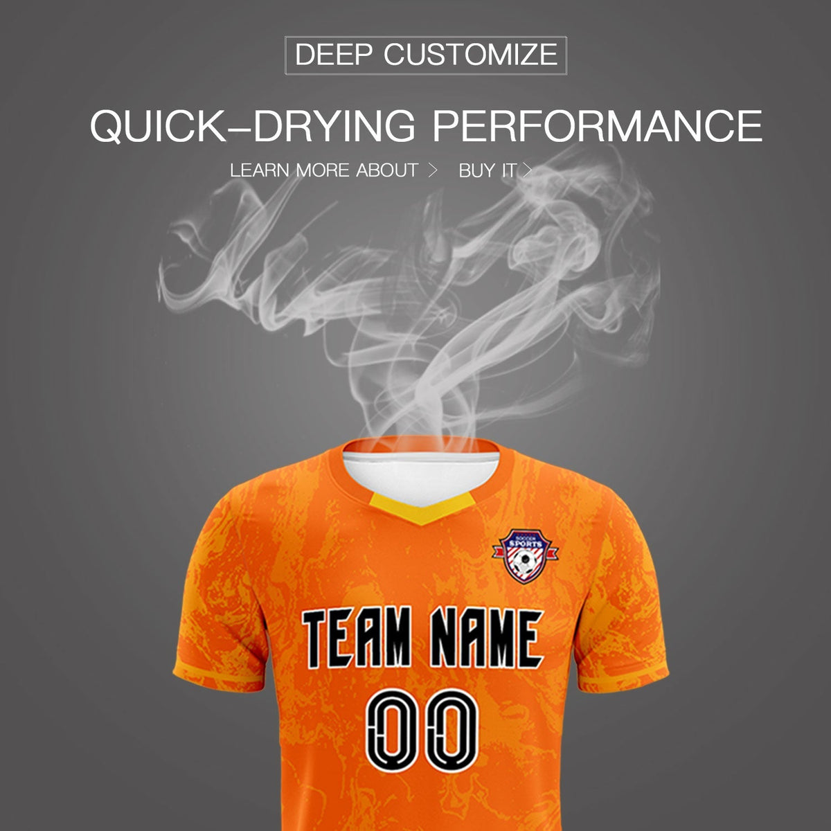 Custom Orange Classic Graffiti Pattern Sportswear Football Kit Jersey