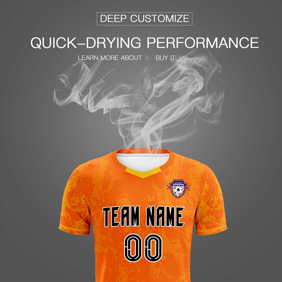 Custom Orange Classic Graffiti Pattern Sportswear Football Kit Jersey