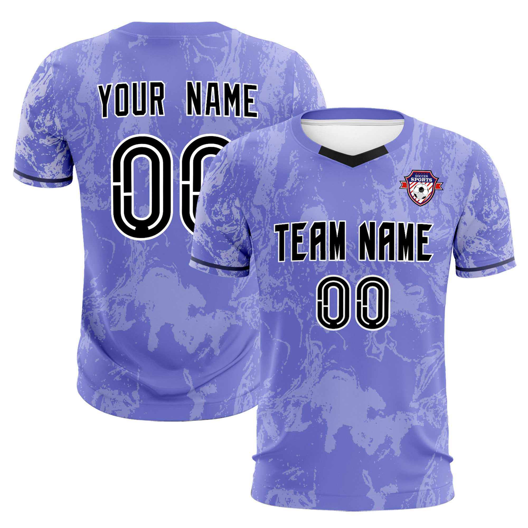 Custom Purple Classic Graffiti Pattern Sportswear Soccer Tops/Sets Jersey