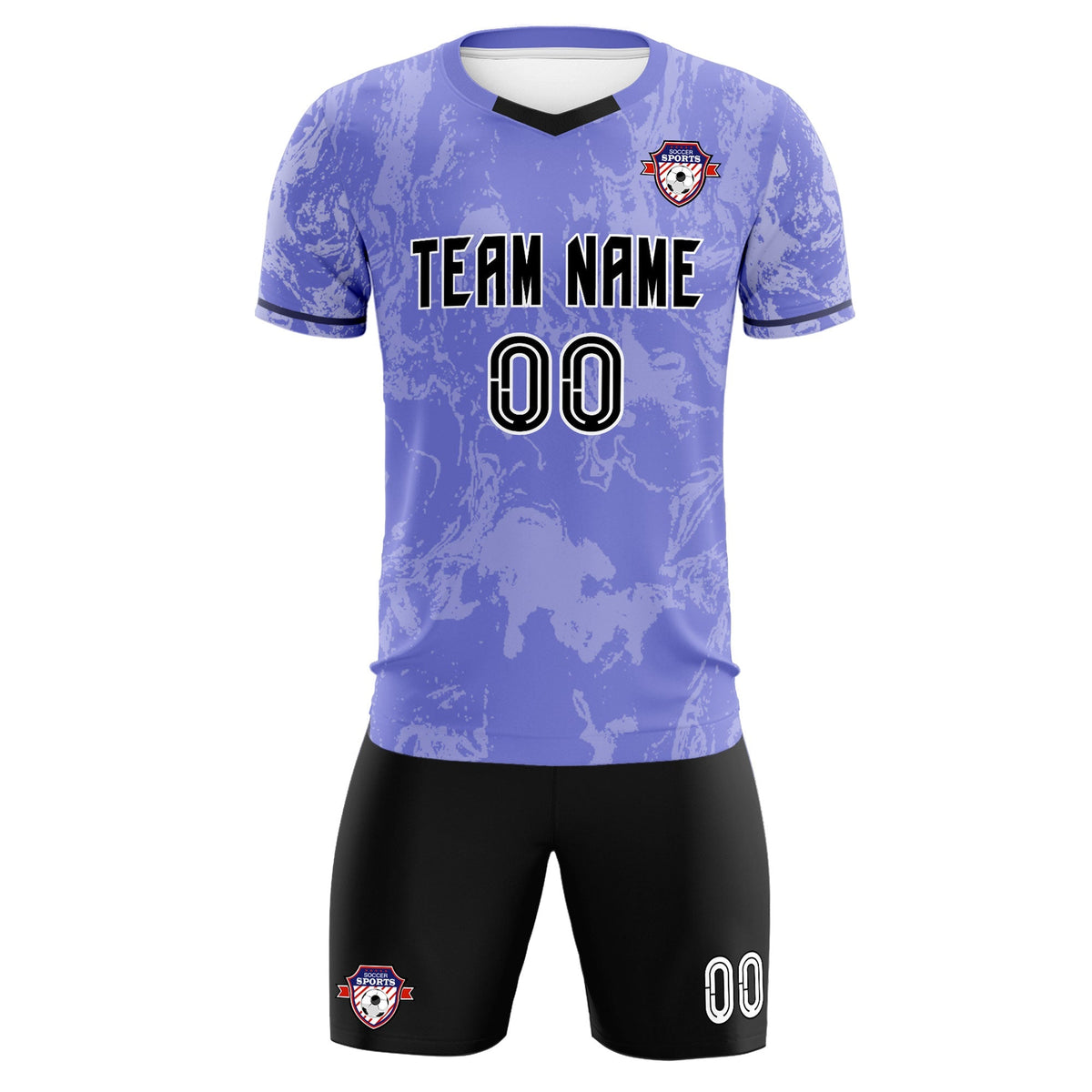 Custom Purple Classic Graffiti Pattern Sportswear Football Kit Jersey