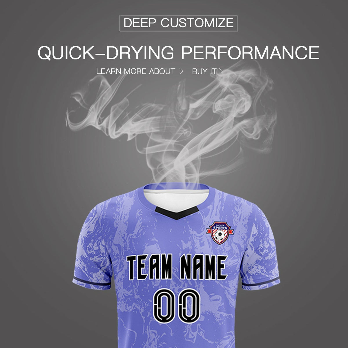 Custom Purple Classic Graffiti Pattern Sportswear Soccer Tops/Sets Jersey