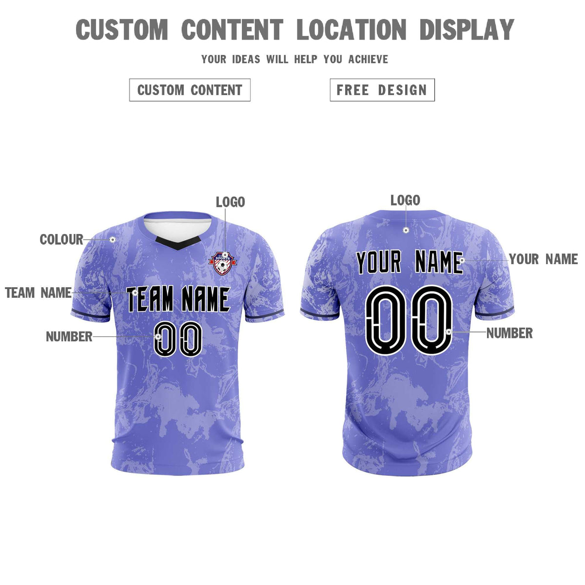 Custom Purple Classic Graffiti Pattern Sportswear Football Kit Jersey