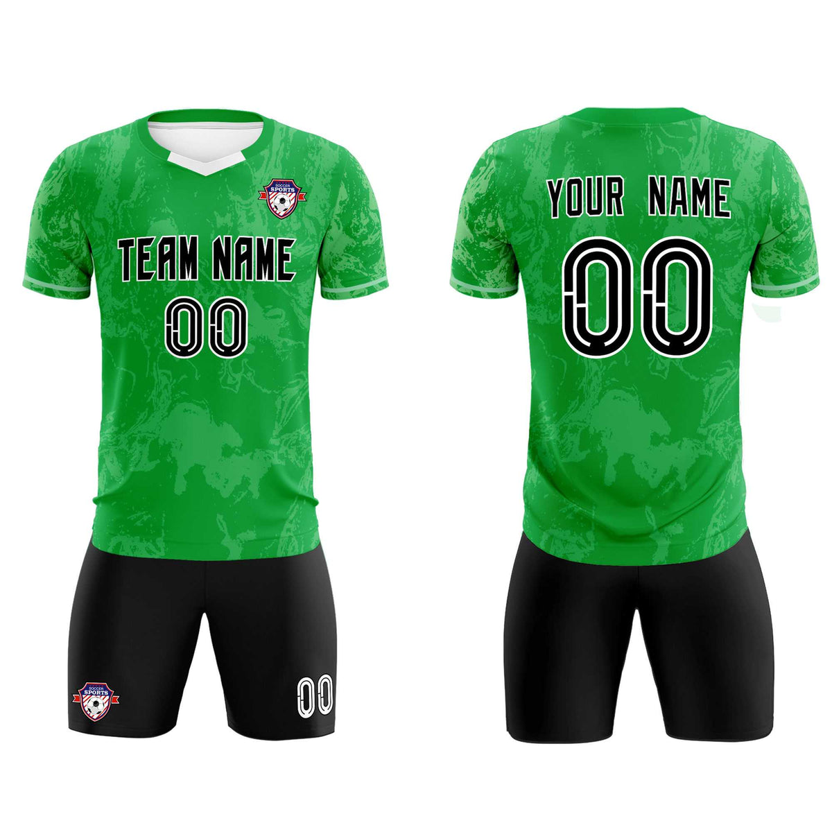 Custom Kelly Green Classic Graffiti Pattern Sportswear Soccer Tops/Sets Jersey