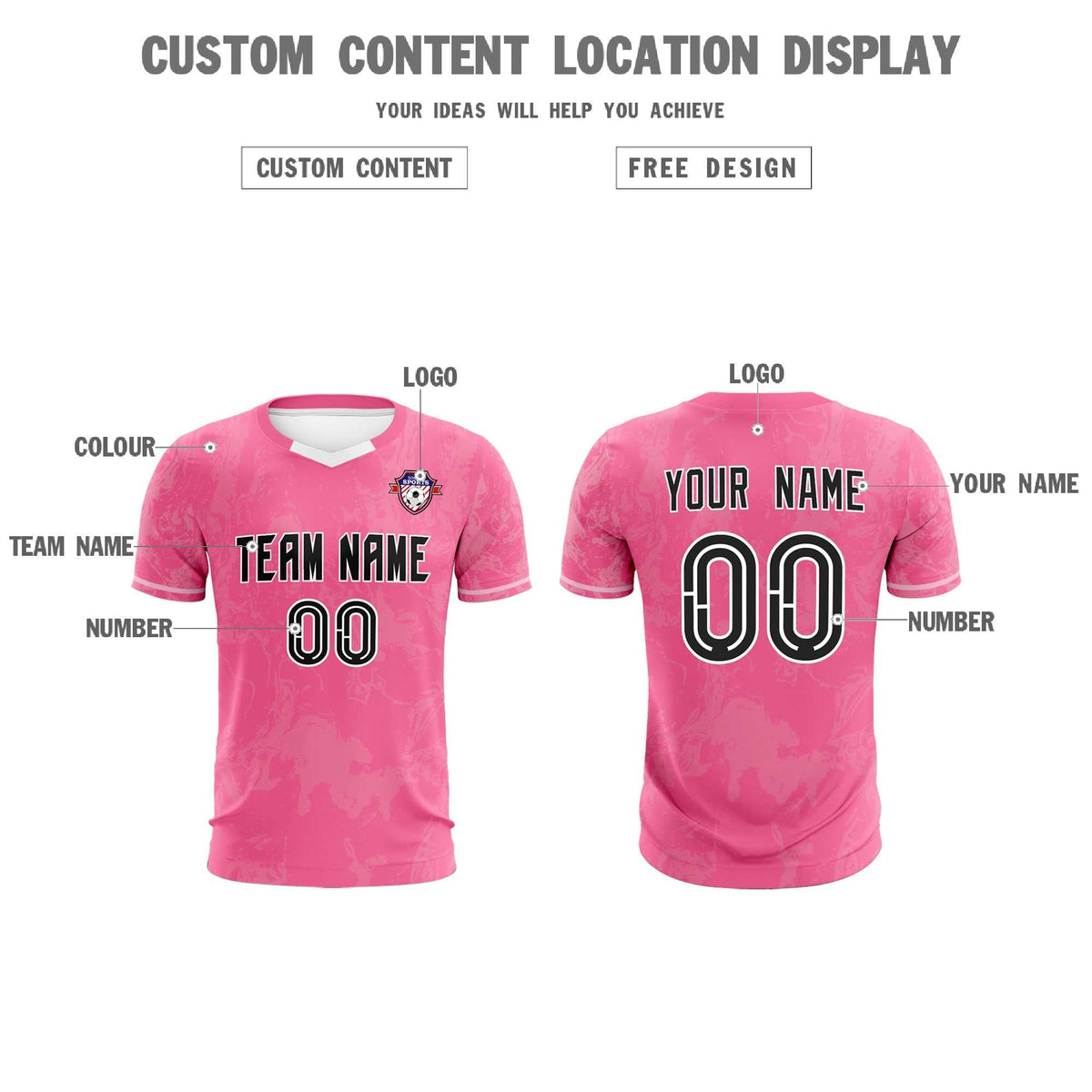 Custom Pink Classic Graffiti Pattern Sportswear Soccer Tops/Sets Jersey
