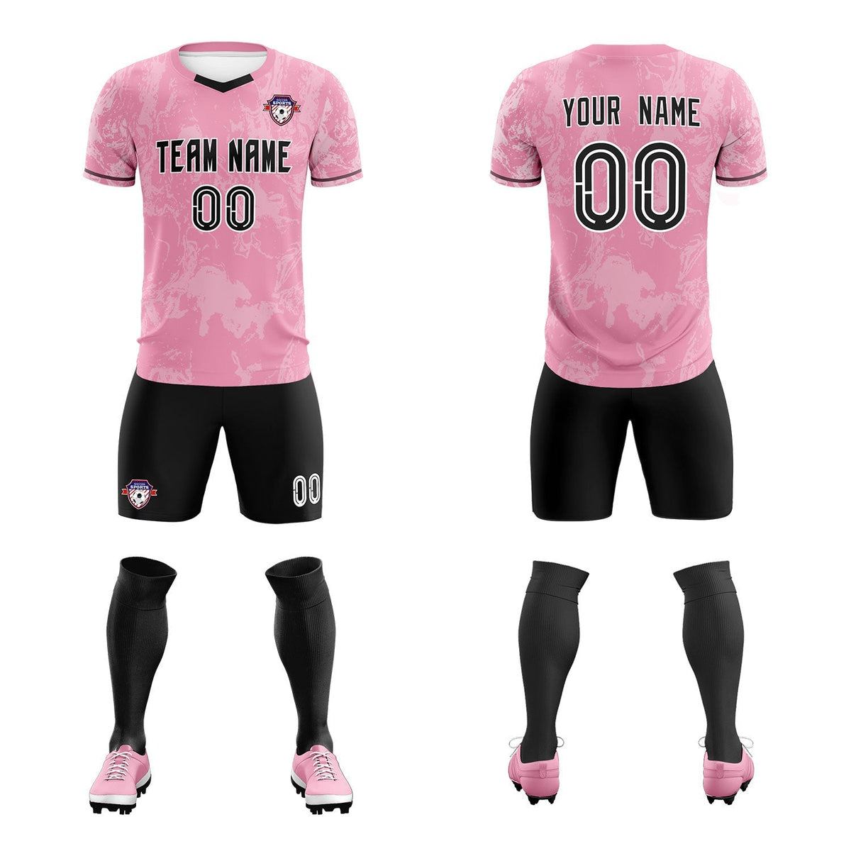 Custom Light Pink Classic Graffiti Pattern Sportswear Soccer Tops/Sets Jersey