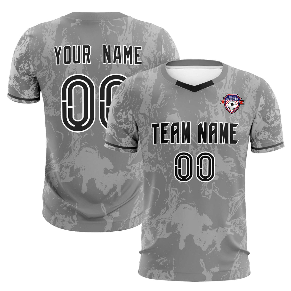 Custom Gray Classic Graffiti Pattern Sportswear Football Kit Jersey
