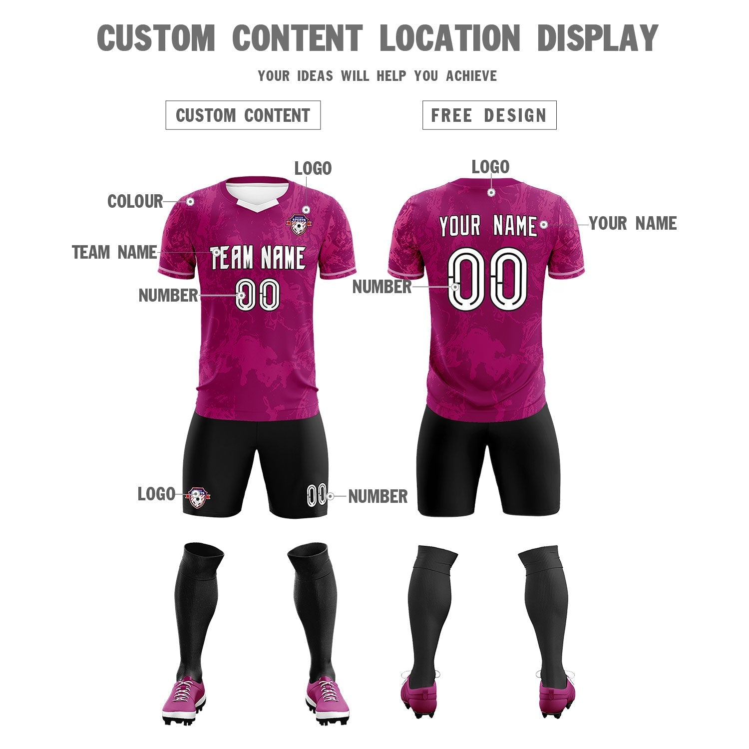 Custom Red Classic Graffiti Pattern Sportswear Soccer Tops/Sets Jersey